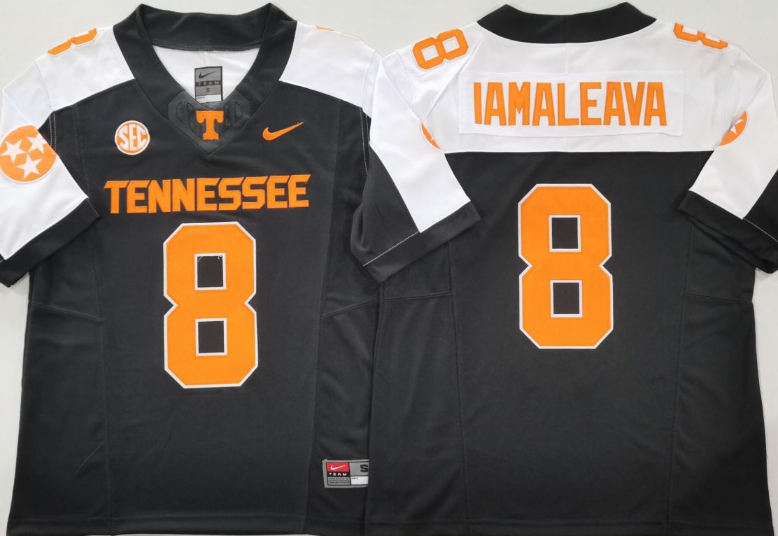 Men Tennessee Volunteers #8 Iamaleava Black Nike 2025 NCAA Jersey style 2